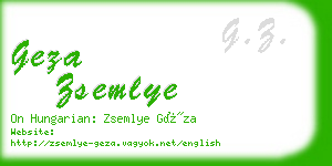 geza zsemlye business card